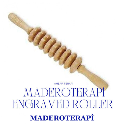 1Sen Art & Beauty Maderoterapi Engraved Roller – Tırtıklı Ahşap Masaj Aleti