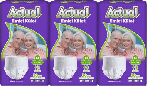 Emici Külot Yetişkin Bezi M - Medium - Orta (Islaklık Göstergeli) 90 Adet