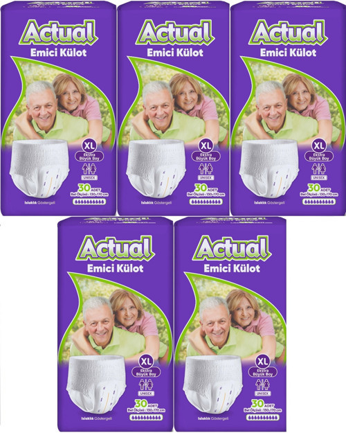 Emici Külot Yetişkin Bezi XL - Extra Large - Ekstra Büyük (Islaklık Göstergeli) 150 Adet