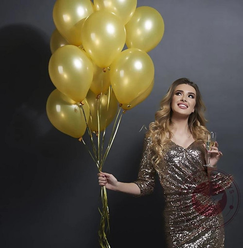 VIP 100 PCS SHINY METALLIC GOLD BALLOON VIP KALİTE PARLAK METALİK ALTIN BALON HELYUM GAZI UYUMLU