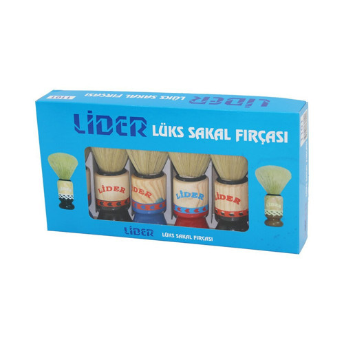 LİDER-1101 Lüks Sakal Fırçası Ahşap Renkli Saplı - 6'li Paket