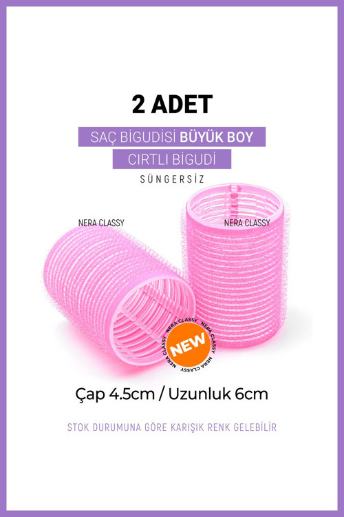 2 Adet L Boy Cırtlı Saç Bigudi