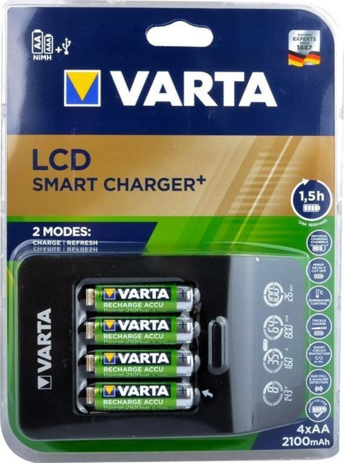 57684101441 LCD Smart Pil Şarj Cihazı 4x2100 mAh Pilli