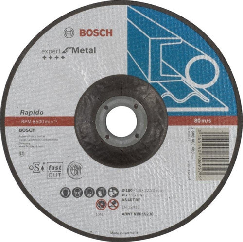 - 180*1,6mm Expert Serisi Bombeli Metal Kesme Diski (Taş) - Rapido