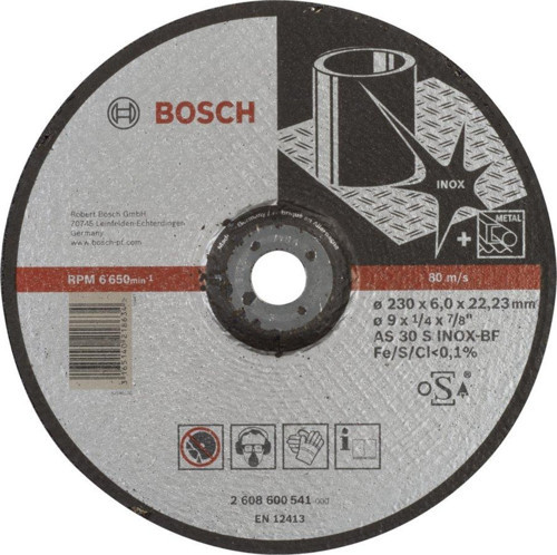 - 230*6,0 mm Expert Serisi Bombeli Inox (Paslanmaz Çelik) Taşlama Diski (Taş)