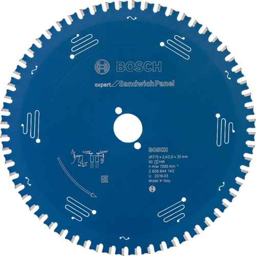 - Expert Serisi Çelik Levhalı Sandviç Panelleri için Daire Testere Bıçağı 270*30 mm 60 Diş