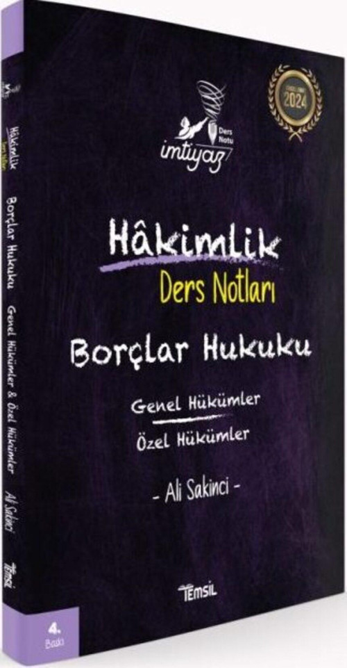 Hakimlik İmtiyaz Borçlar Hukuku Genel Hükümler – Özel Hükümler Ders Notları