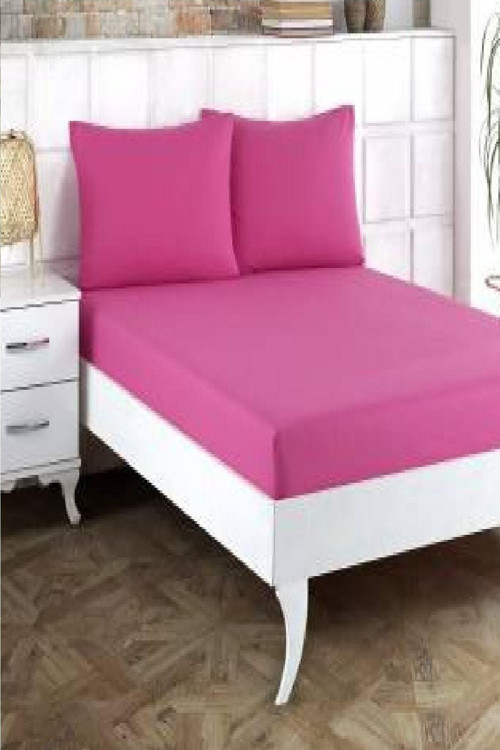 Çift Kişilik Penye Lastikli Çarşaf 150X200 Cm 2 Adet Yastık Kılıflı