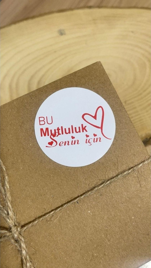 Bu Mutluluk Senin İçin Yuvarlak Yapışkanlı Etiket 5 x 5 cm 100 Adet