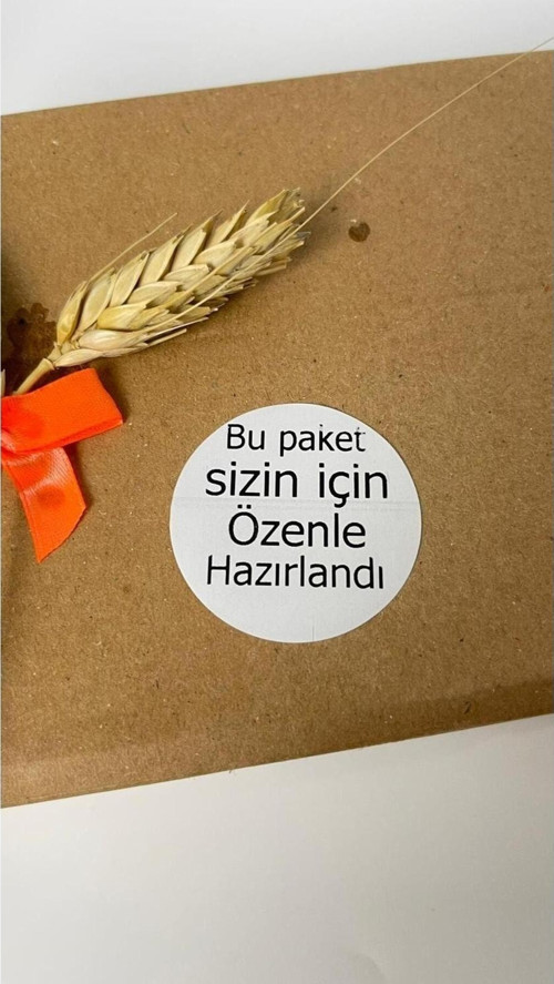 Bu Paket Sizin İçin Özenle Hazırlandı Siyah Yazılı Yuvarlak Etiket 5 x 5 cm 100 Adet