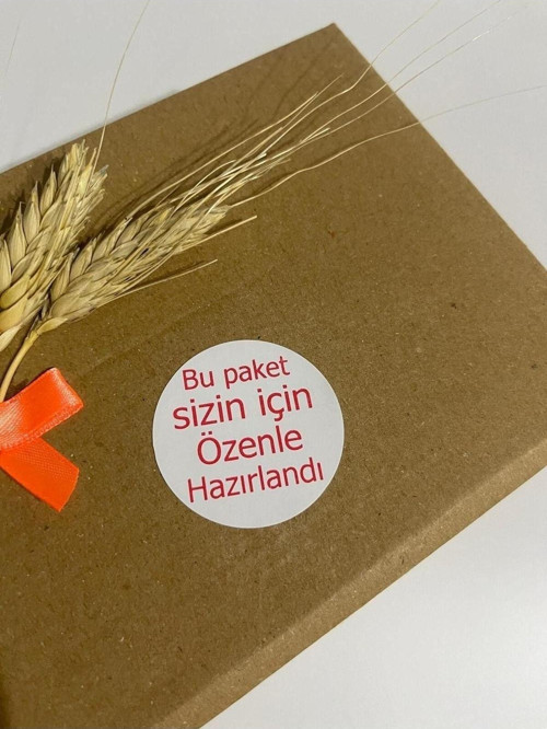 Bu Paket Sizin İçin Özenle Hazırlandı Yuvarlak Yapışkanlı Etiket 5 x 5 cm 100 Adet