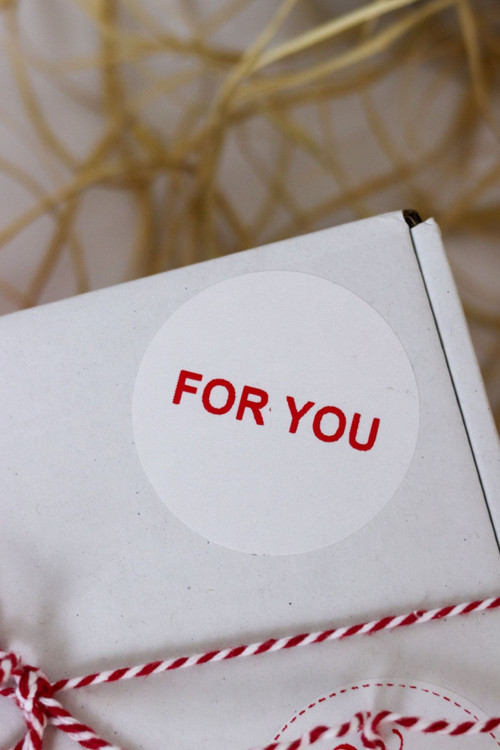 For You Yazılı Beyaz 50 Mm Yuvarlak Yapışkanlı Sticker Etiket 100 Adet