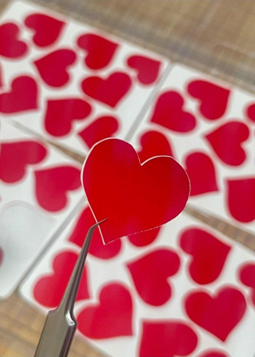 Kalp Sticker Kırmızı 3 x 3,5 cm 4 Parça 40 Adet