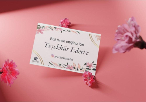 Kişiye Özel Teşekkür Kartı 5 x 8 cm 100 Adet