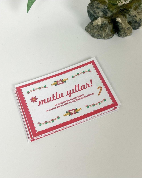 Mutlu Yıllar Yeni Yıl Kartı 5,5 x 8 cm 50 Adet