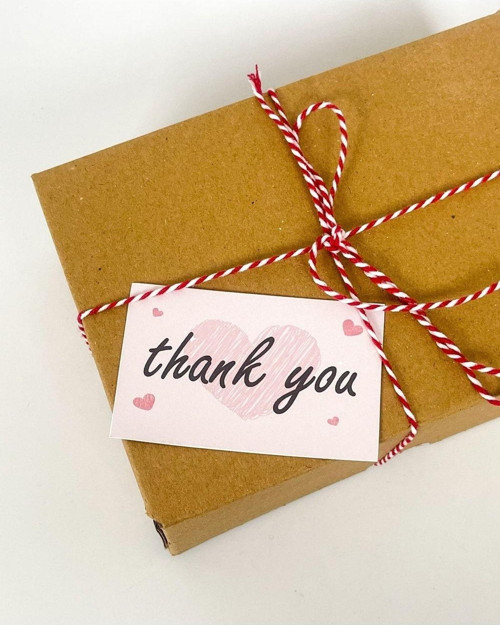 Thank You Yazılı 5 x 8 cm Teşekkür Kartı 50 Adet