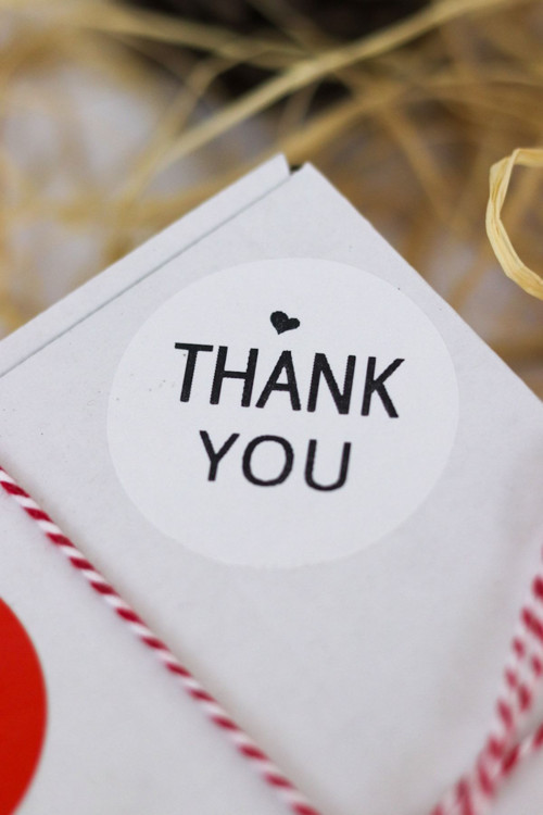 Thank You Yazılı Beyaz 40 Mm Yuvarlak Yapışkanlı Sticker Etiket 120 Adet