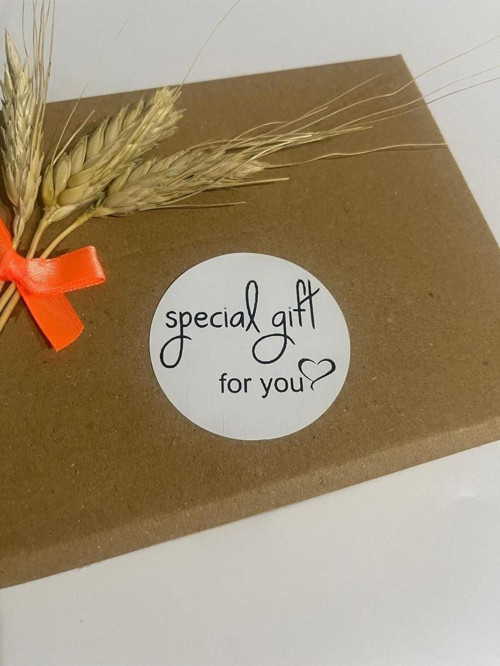 Special Gift For You Kalpli Siyah Yazılı Yuvarlak Yapışkanlı Etiket 3 x 3 cm 150 Adet
