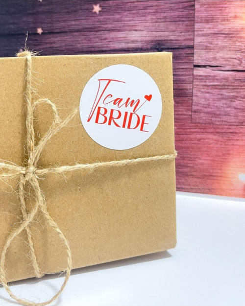 Team Brıde Yazılı Yuvarlak Yapışkanlı Etiket 5 x 5 cm 100 Adet