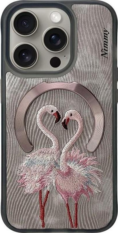 iPhone 15 Pro Flamengo Series Magsafe Pembe Telefon Kılıfı