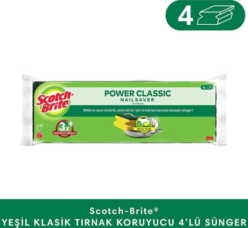 Scotch-Brite® YEŞİL KLASİK TIRNAK KORUYUCU 4'LÜ