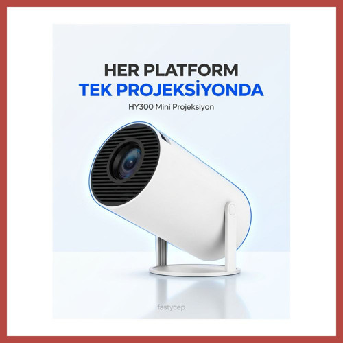HY300 Mini Projeksiyon 4K Destekli ? Android WiFi Bluetooth ERDOTICA