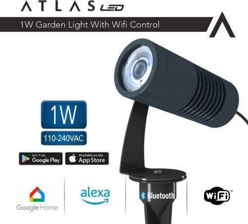 Atlas 1W WI-FI Kontrollü Led Bahçe Peyzaj Spotu-220V Antrasit Kasa