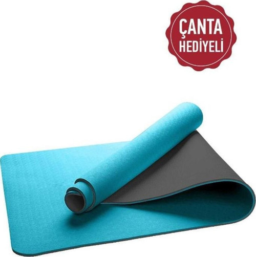 Ekolojik 6mm TPE Yoga Matı Pilates Minderi Turkuaz