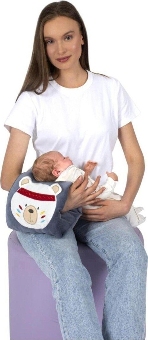 Nakışlı Lüks Emzirme Yastığı Art-271 Gri Gri