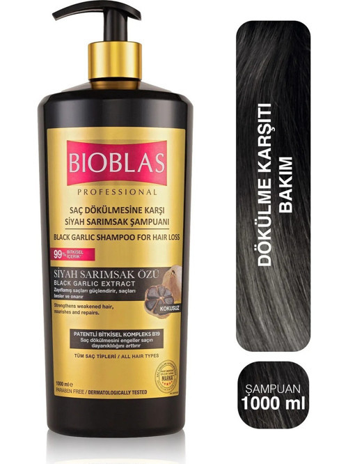 Saç Dökülmesine Karşı Siyah Sarımsak Şampuanı 1.000 Ml Saç Dökülmesine Karşı Güçlendirici Formül