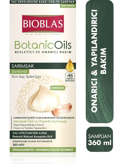Botanic Oils Sarımsaklı Şampuan 360 ml Saç Dökülmesine Karşı, Güçlendirici