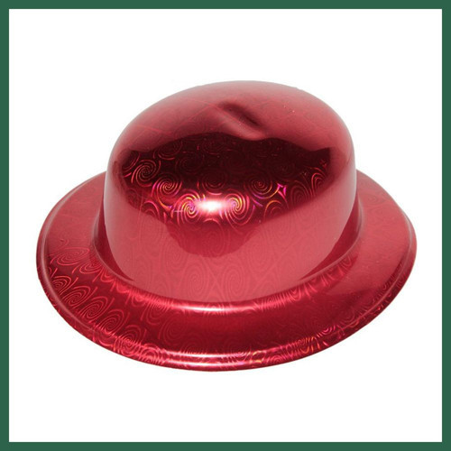 VINTESSY Kırmızı Renk Hologramlı Plastik Yuvarlak Melon 27x24 cm BZS01
