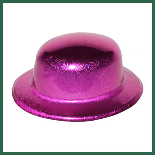 VINTESSY Pembe Renk Hologramlı Plastik Yuvarlak Melon 27x24 cm BZS01