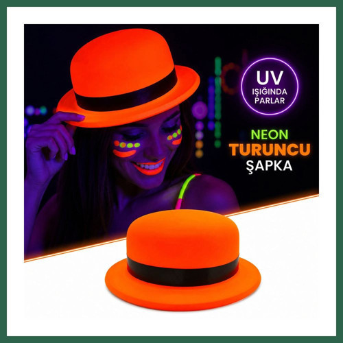 VINTESSY Neon Turuncu UV Parti Şapkası Plastik BZS01