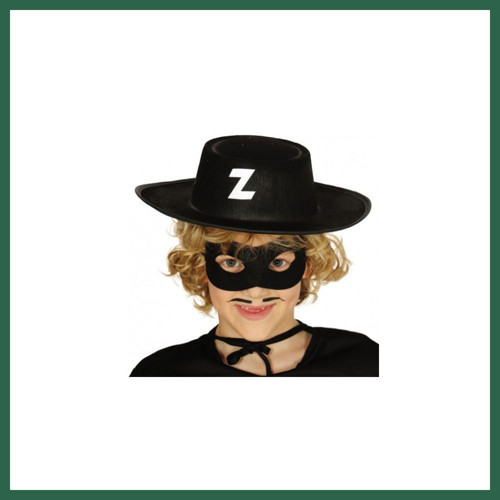 VINTESSY Z Logolu Zorro Şapkası ve Zorro Maskesi Çocuk Boy BZS01