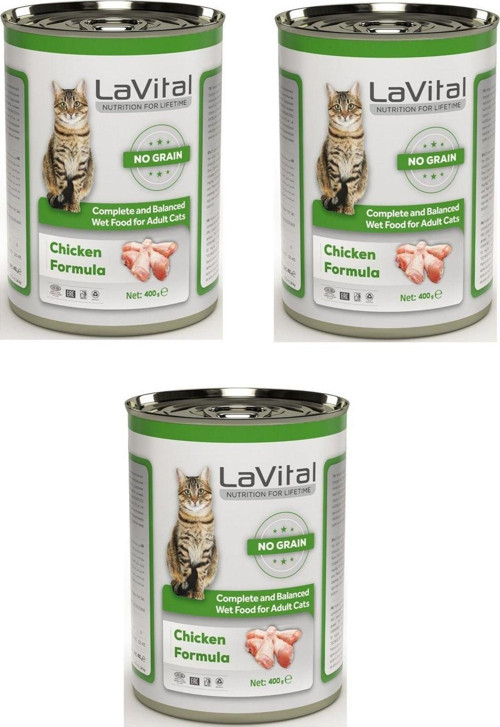 Tahılsız Tavuklu Kedi Konservesi 400 Gr. x 3 Adet
