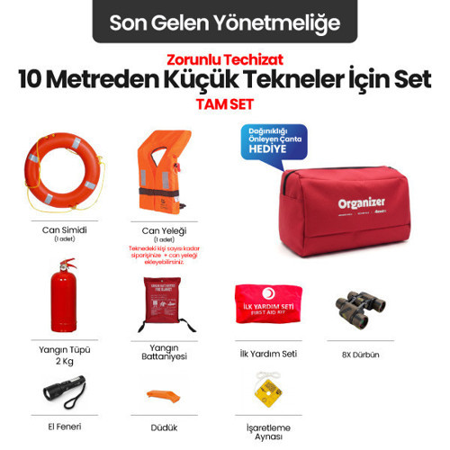 10 Metreden Küçük Tekneler İçin Yeni Yönetmeliğe Uygun Zorunlu Donatım & Güvenlik Seti