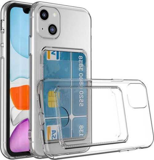 Apple iPhone 14 Plus Kılıf Kartlıklı Şeffaf Zore Setra Clear Silikon Kapak