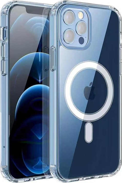 Apple iPhone 11 Pro Max Kılıf Magsafe Şarj Özellikli Şeffaf Sert PC Zore Embos Kapak