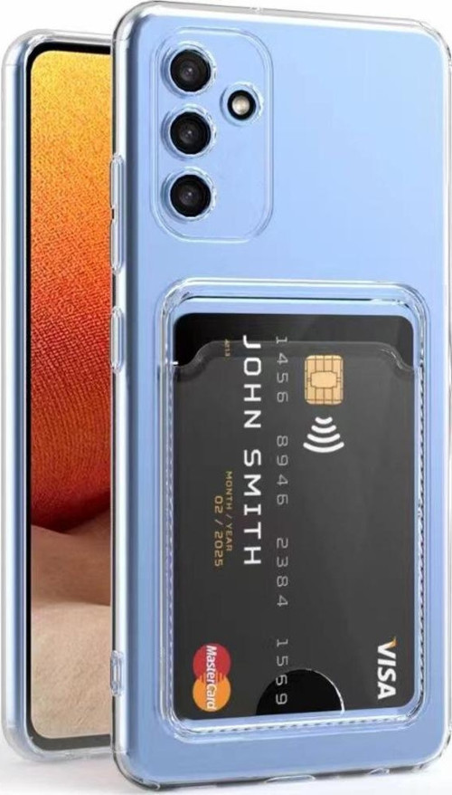 Galaxy A34 Kılıf Kartlıklı Şeffaf Zore Setra Clear Silikon Kapak