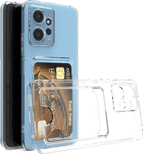 Xiaomi Redmi Note 12 5G Kılıf Kartlıklı Şeffaf Zore Setra Clear Silikon Kapak