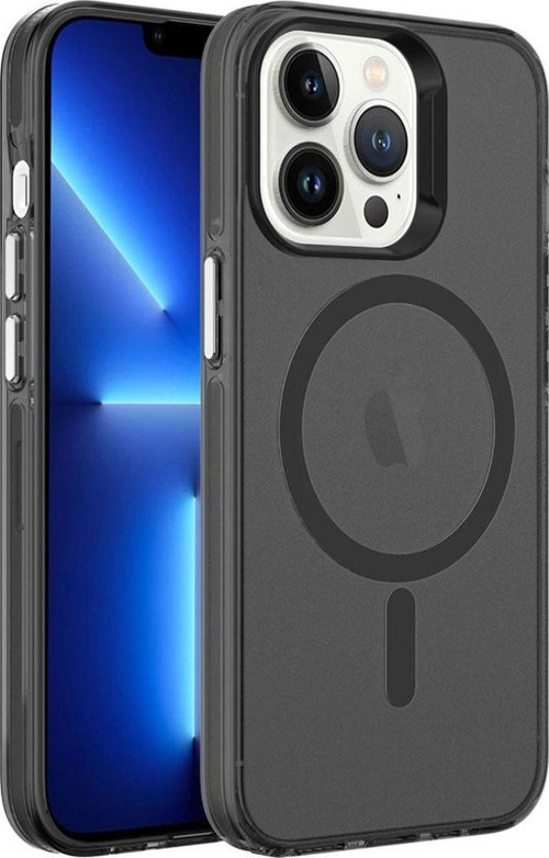 Apple İphone 13 Pro Max Kılıf Zore Magsafe Şarj Özellikli Buzlu Transparan C-Pro Sert Kapak