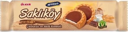 Saklıköy Çikolatalı Sütlü Kremalı Bisküvi 100 Gr. (12'li)
