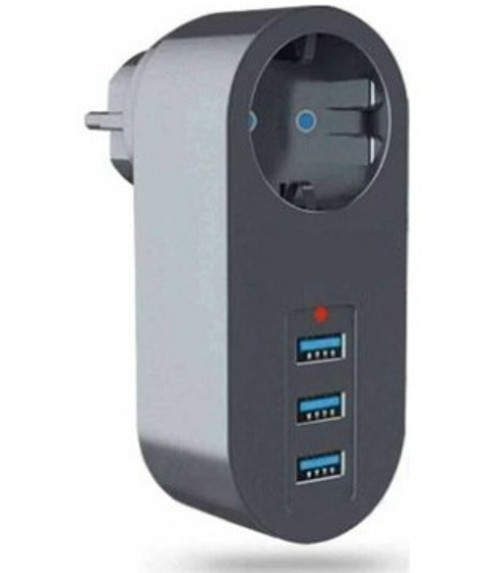 3400 Tekli Termal Akım Korumalı Priz 3 USB Çıkışlı 2500W 10A Çocuk Korumalı