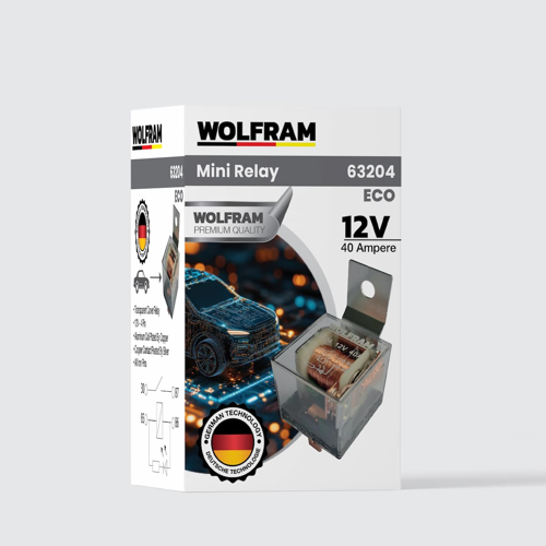 Röle Çift Platinli Şeffaf 4 Uçlu Eco 12V (5 Adet) - WOLFRAM 63204
