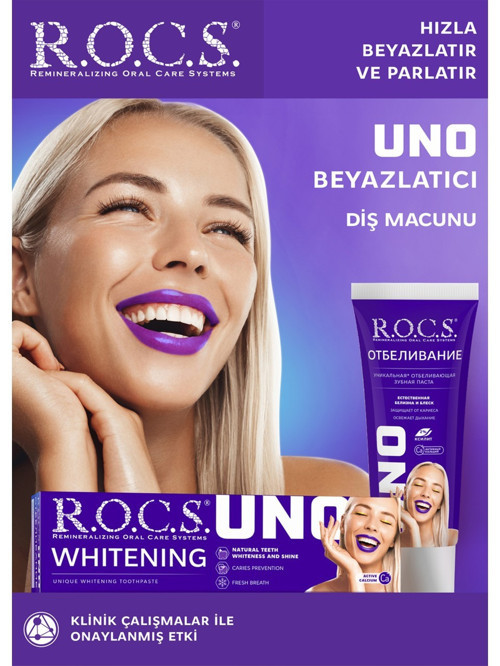 Rocs Uno Hızlı Beyazlatıcı Diş Macunu 74 gr