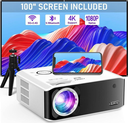Projektör, Yerel 1080P 4K Projektör - WiFi ve Bluetooth Özellikli