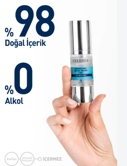 QAKSH Celenes Canlandırıcı Detox Yüz Serumu 3'ü 1 Arada BS