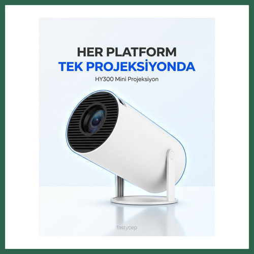VINTESSY HY300 Mini Projeksiyon 4K Destekli ? Android WiFi Bluetooth BZS01