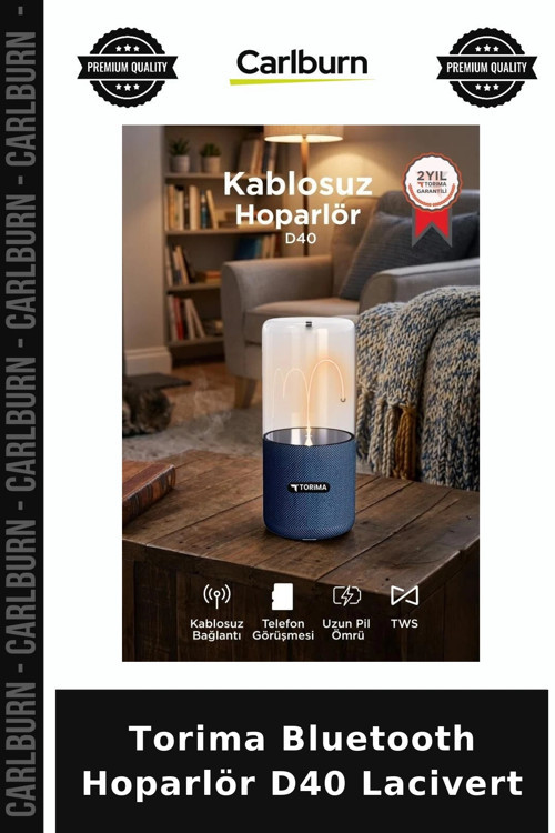 Premium Torima Bluetooth Hoparlör D40 Lacivert Görsel Lamba Seyahat Cihazı